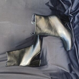 Nasty Gal Flared Block Heel High Ankle Boots, size 9.5